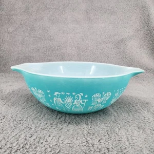 Vintage Pyrex Amish Butterprint 444 Cinderella Mixing Bowl Turquoise 4 QT - Picture 1 of 12