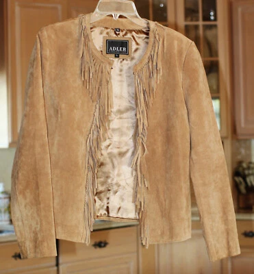 Adler Collection Leather Suede Waist Jacket with Fringe Coat Women's L Large - Image 1 of 4