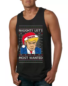 Camiseta sin mangas Naughty List's Most Wanted Trump Mugshot para hombre - Imagen 1 de 9