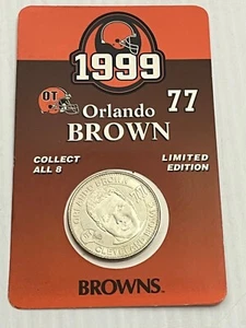 Moneda coleccionable Cleveland Browns Orlando Brown #77 1999 tackle ofensivo OT - Imagen 1 de 3