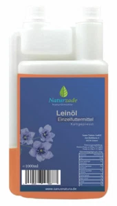 Leinöl 1 Liter, Premium Qualität 100% rein, kaltgepresst für Pferde & Hunde - Bild 1 von 4