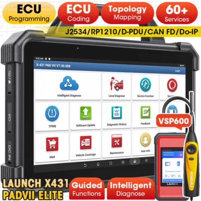 LAUNCH X431 PAD 7 PAD VII OBD2 Diagnostic Tool All Systems ECU Programming Coding - Image 1 of 4