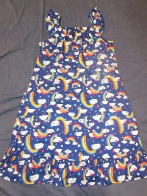 Girls Nightgown Pajamas by GYMBOEE - Sz 14 - Blue w/ RAINBOWS, CLOUDS & STARS - Image 1 of 2