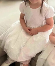 Blueberi Boulevard Toddler Girls Size 24 Months White Lace Bows Layer Dress