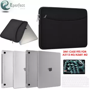 14" Laptop Sleeve Bag & Ultra Thin Case+Keyboard&LCD Cover for MacBook Air 13.6" - Picture 1 of 19