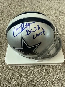 Larry Brown Signed Dallas Cowboys Mini Helmet Autographed INSC 3x SB Champ JSA - Picture 1 of 2