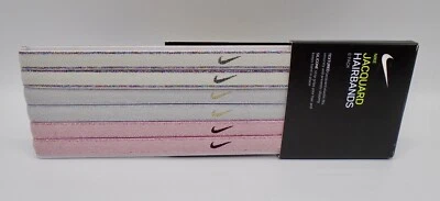 Faixas de cabeça Nike pacote com 6 adultos sortidas 6 peças metálicas osso claro/lt cinza fumaça/rosa - Imagem 1 de 4