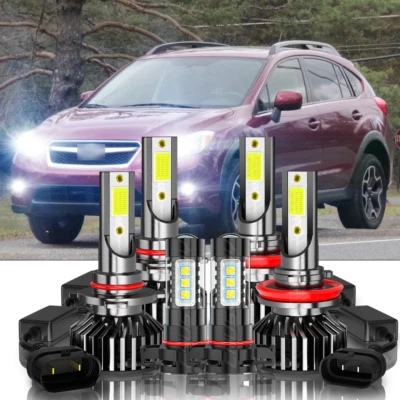 Combo de 6 faros LED altos + bajos antiniebla para Subaru XV Crosstrek 2013-2014 Foto 1 de 4