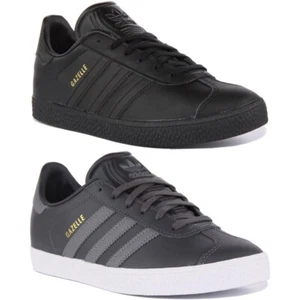 ADIDAS Gazelle J Retro Stil Leder Unisex Turnschuhe IN Grau UK Größe 3 - 6 - Bild 1 von 13