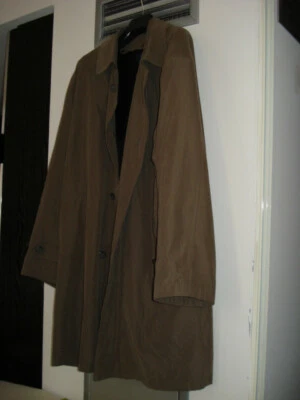 VTG Men's Wilke Rodriguez Khaki Green Trench All Seasons Jacket Coat - Sz 44 / L Foto 1 de 4