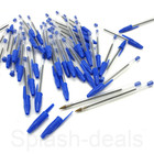 100 Blue Ballpoint Pens Medium Tip - Bulk Buy Clearance - Multi Buy Discount
