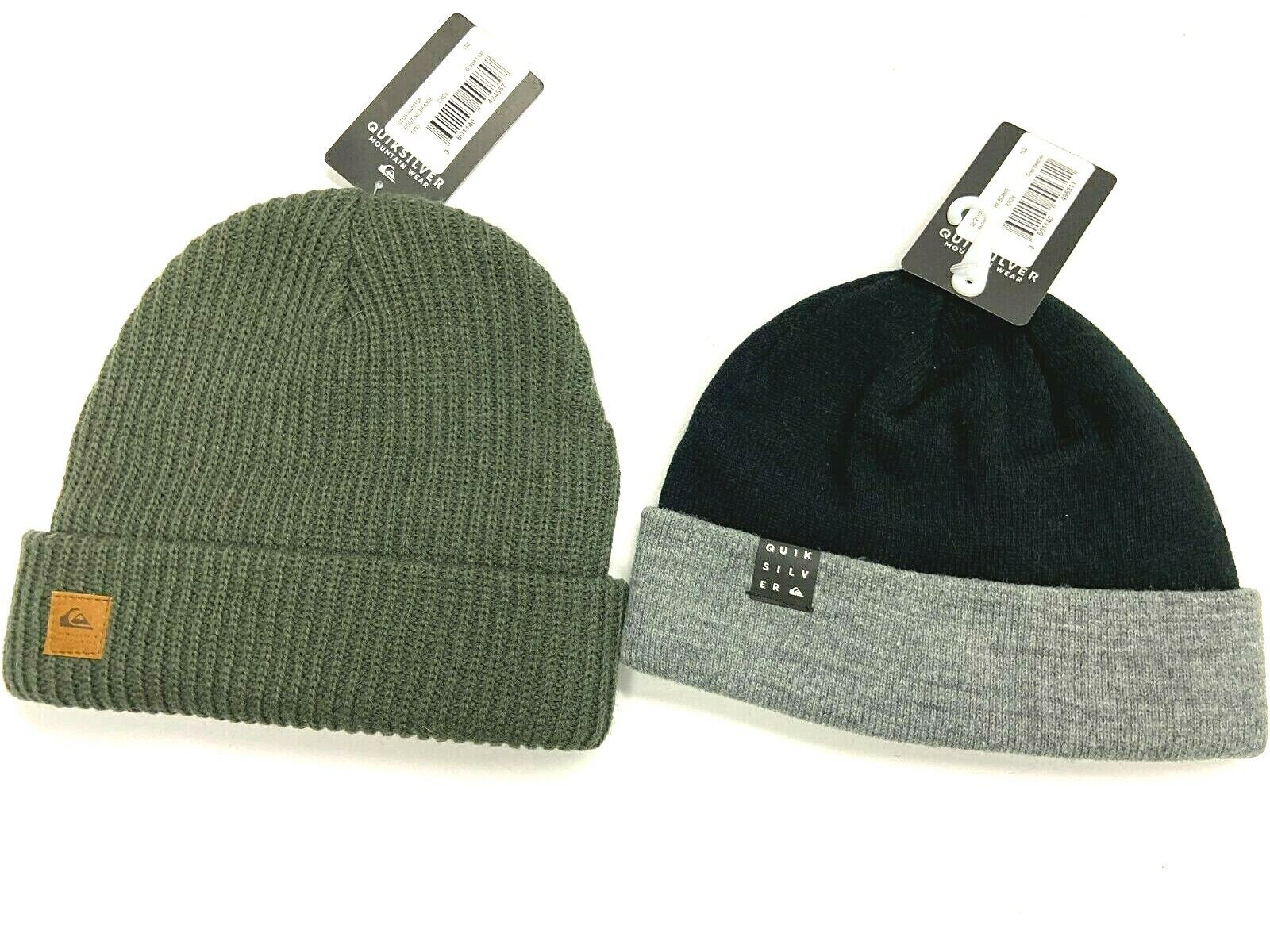 Set of 2 Quicksilver Hats NWT Knit Beanie Routine & Snow Mister 