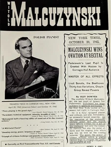 Witold Malcuzynski 1943 Booking Ad Musical Performer Concert Pianist - Picture 1 of 3