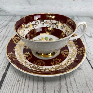 Platillo de taza de té Royal Grafton porcelana de hueso fino floral borde dorado de colección Inglaterra 9206 - Imagen 1 de 9