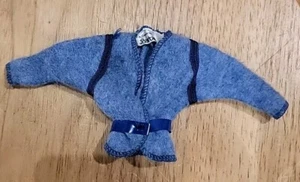 Vintage Barbie Blue College School Sweater Tagged Cashmere Puff Prep RARE #3682 - Picture 1 of 3