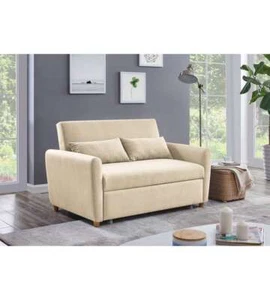 Divano letto due posti con Pull Out 140x86x88 cm Beige - Foto 1 di 5