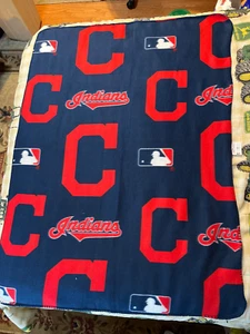 Cleveland Indians Fleece Throw Leg Blanket  ~  MLB Genuine Merch  ~  50 x 38 - Picture 1 of 8
