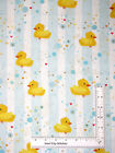 Rubber Ducks Bubbles Stripe Fabric Darling Duckies Cotton Qt By The Yard