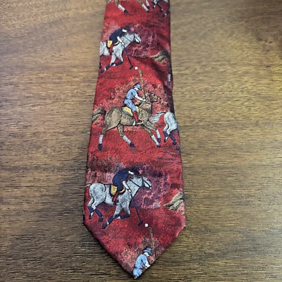 Bullock & Jones Seda Hecho a Mano Lujo Corbata Polo Caballo Moderno Abstracto Art Nouveau Foto 1 de 3
