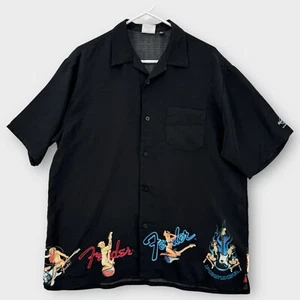 Vintage Hard Rock Cafe Hawaii Shirt Mens Medium Fender Guitar Rockabilly Button - Picture 1 of 8