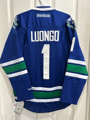 Roberto LUONGO Vancouver CANUCKS RBK PREMIER Officially Licensed NHL Jersey: S - Image 1 of 4