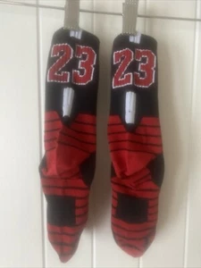 Iconic Michael Jordan #23 Black/Red Bulls Socks Brand New! - Picture 1 of 4