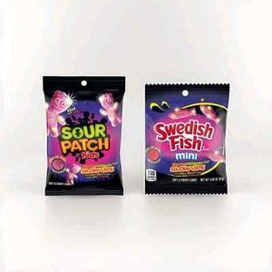 Sour Patch Kids & Swedish Fish Glow Ups NEW Gummy Chewy Candy Blacklight - Picture 1 of 6