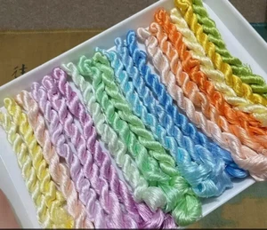 Mutliple colors series floss wrapping flower velvet flower untwisted silk thread - Picture 1 of 29