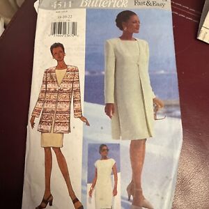 butterick 4511 seeing pattern jacket and dress size 18-20-22 Cut To 22 Formal