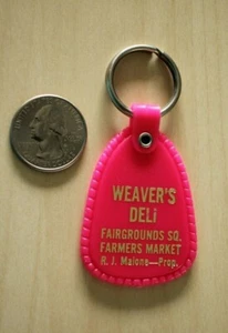 Weaver's Deli Fairgrounds Sq Farmers Market Pennsylvania Pink Keychain Key Ring - Picture 1 of 2