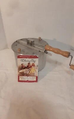 Genuine Whirley Pop Hand Crank Popcorn Popper Maker Pot Aluminum Wood Handle — 第 1/4 张图片