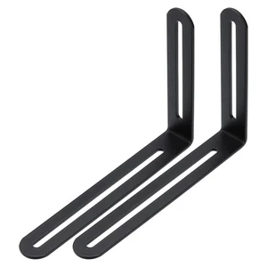 2 Stück 6 1/2" verstellbare L-Form Eckstrebe mit Schlitz Edelstahl schwarz - Bild 1 von 6