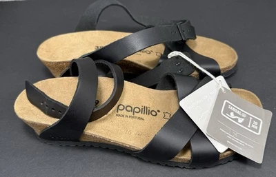 Birkenstock Papillio Lola Ankle Strap Wedge Sandals Black Size 8 EU 39 - Image 1 of 4