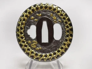 Japanische Tsuba Schwert Garde Katana Ornamente Legierung Antik Samurai aus Japan #469 - Bild 1 von 3