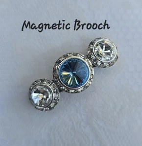 Broche magnético cuello inglés azul y transparente.  Broche Huntseat, pasador de corbata Stock - Imagen 1 de 7