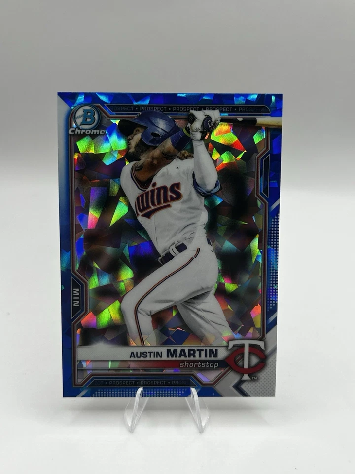 2021 BOWMAN DRAFT CHROME SAPPHIRE MINNESOTA TWINS - AUSTIN MARTIN #BDC-19 - Image 1 of 2