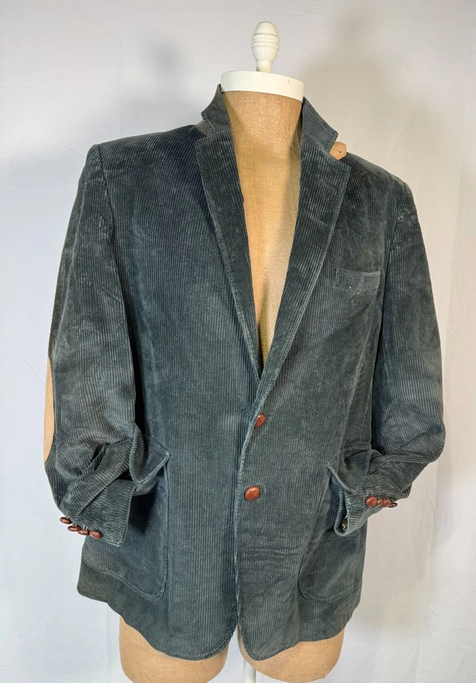 Chaqueta Blazer Vintage Woolrich Verde Pana Codo Gamuza Para Hombre Talla 41R Talla L/XL Foto 1 de 4