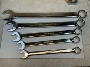 Thorsen 5pc 12pt Metric Combination Wrench, 21, 23, 25, 28, 32mm, Polished -Gray - Picture 1 of 13