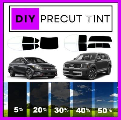 Hágalo usted mismo Kit de tinte de ventana de nano carbono precortado para ventanas traseras Kia Optima 2006-2021 Foto 1 de 4