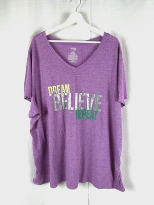 Camiseta para mujer Danskin Now suelta talla 4X (26W-28W) rosa/púrpura entrenamiento activo Foto 1 de 4