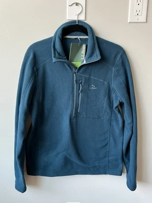 L.L. Bean Men's Small Teal Blue Trail Fleece 1/2 Zip Pullover Jacket Pockets NWT - Image 1 of 4