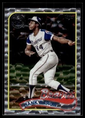 Hank Aaron 2024 Topps Baseball 1989 Topps Foil Card #89B2-2 - Image 1 of 2