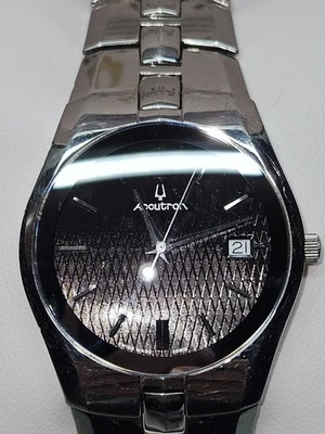 Bulova Accutron Swiss Quartz Silver-Tone Black Dial Sapphire Crystal  - Image 1 of 4