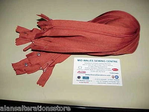 5 X 18" STRONG No5 TERRACOTTA UPHOLSTERY CLOSED END CUSHION ZIPPERS TOP QUALITY - Picture 1 of 1