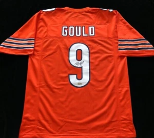 Camiseta deportiva de fútbol americano naranja de Robbie Gould firmada de Chicago autógrafo certificado de autenticidad - Imagen 1 de 3