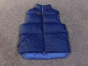 LL Bean Vest Mens small Blue Puffer vest outdoors zip reversible Goose Down - Picture 1 of 19