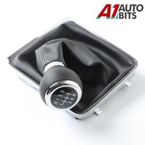 6 Speed Gear Stick Gaiter Knob Gaiter Boot + Chrome Frame For VW Passat B6 05-11 - Picture 1 of 7