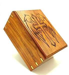Wooden Urn for Human Ashes | Cross with Angel Wings Urns Handcrafted Funeral Urn - Picture 1 of 6