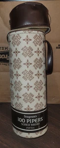 100 Pipers Seagram's Scotch Whisky Bottle Caddy Holder Carry Case Vintage Brown - Picture 1 of 11