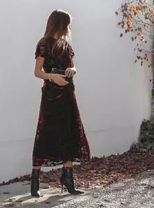 ZARA WINE ABITO DRAPPEGGIATO EDIZIONE LIMITATA XS-XXL REF.8765/858 - Foto 1 di 9